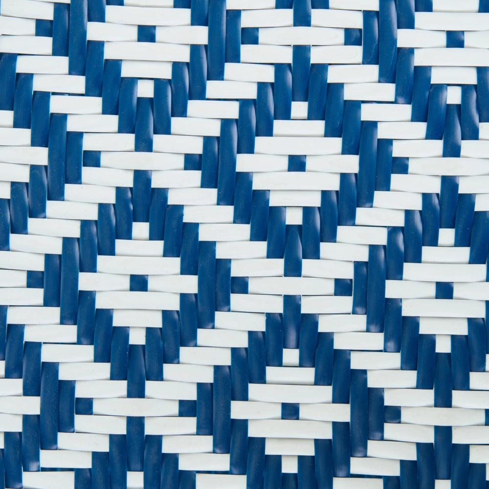 Set di 4 sedie da giardino in Rattan  blu e bianco con struttura in alluminio