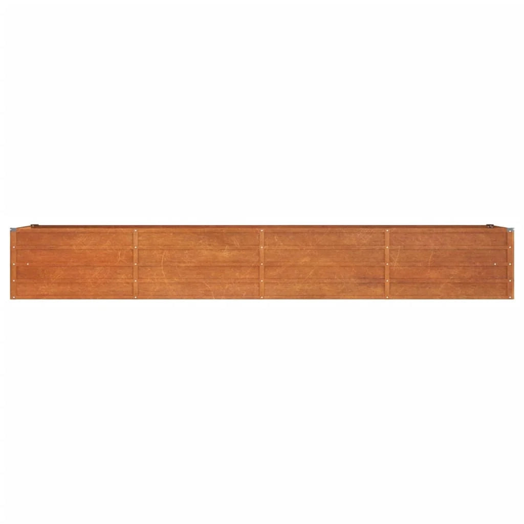Fioriera rialzata per piante fiori terrazza giardino finitura ruggine 320 x 80 x 45 cm acciaio corten marrone 02_0039872