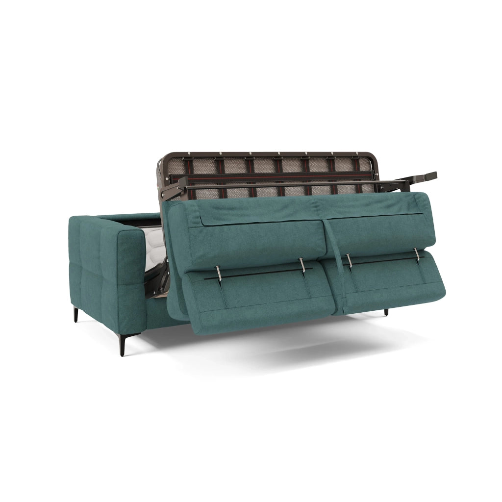 Gardenia Divano letto materasso alto 18 cm con poggiatesta reclinabili e rivestimento impermeabile T02 178 cm (mat. 120x197) petrolio