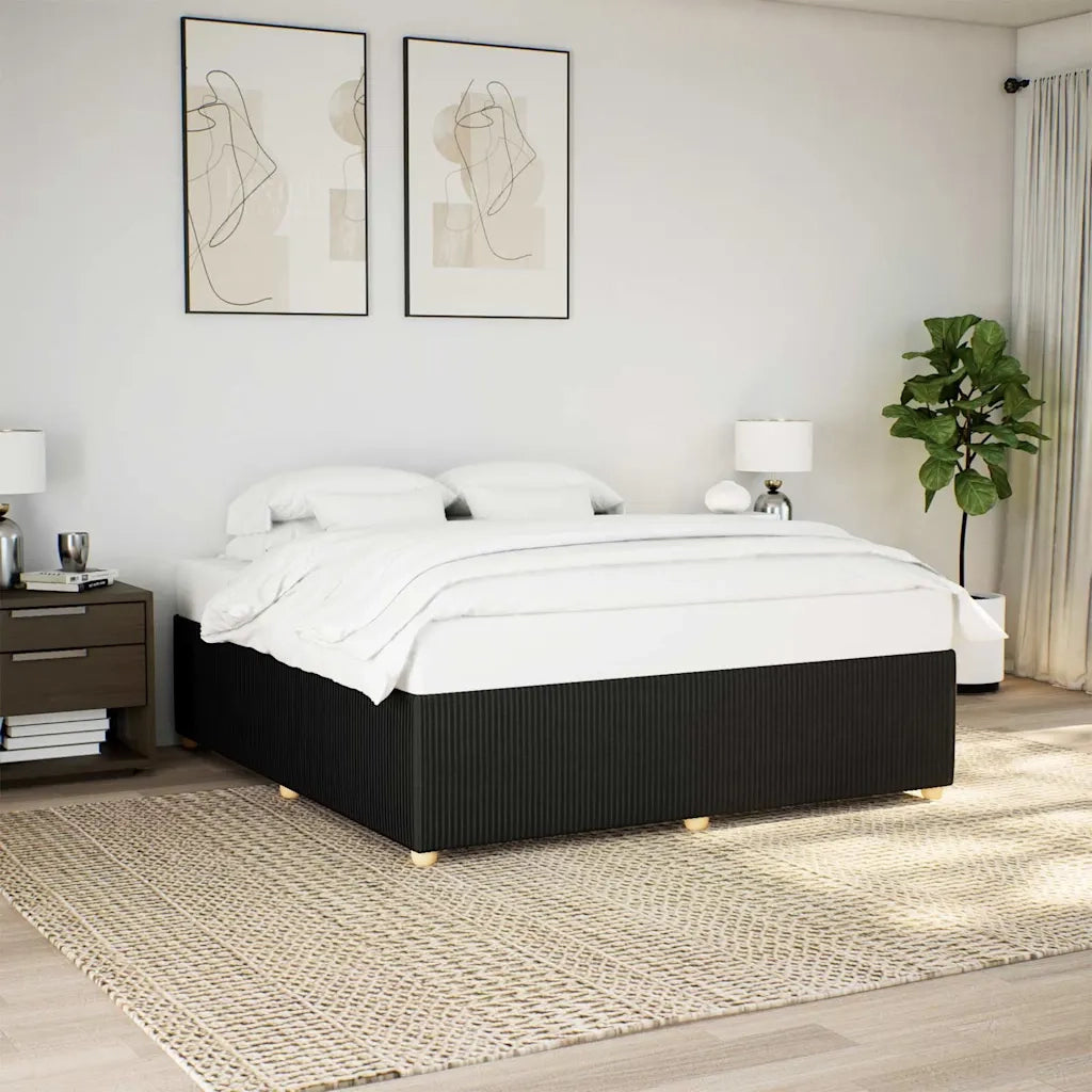 Letto matrimoniale | Letto per adulti | Giroletto senza Materasso Nero 180x200 cm in Tessuto