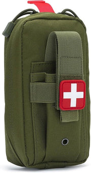 Tas di emergenza con contenitore vuoto per tourniquet, supporto morbido, borsa IFAK, borsa di emergenza, borsa tattica per la testa (verde militare)