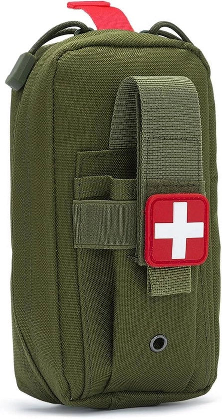 Tas di emergenza con contenitore vuoto per tourniquet, supporto morbido, borsa IFAK, borsa di emergenza, borsa tattica per la testa (verde militare)