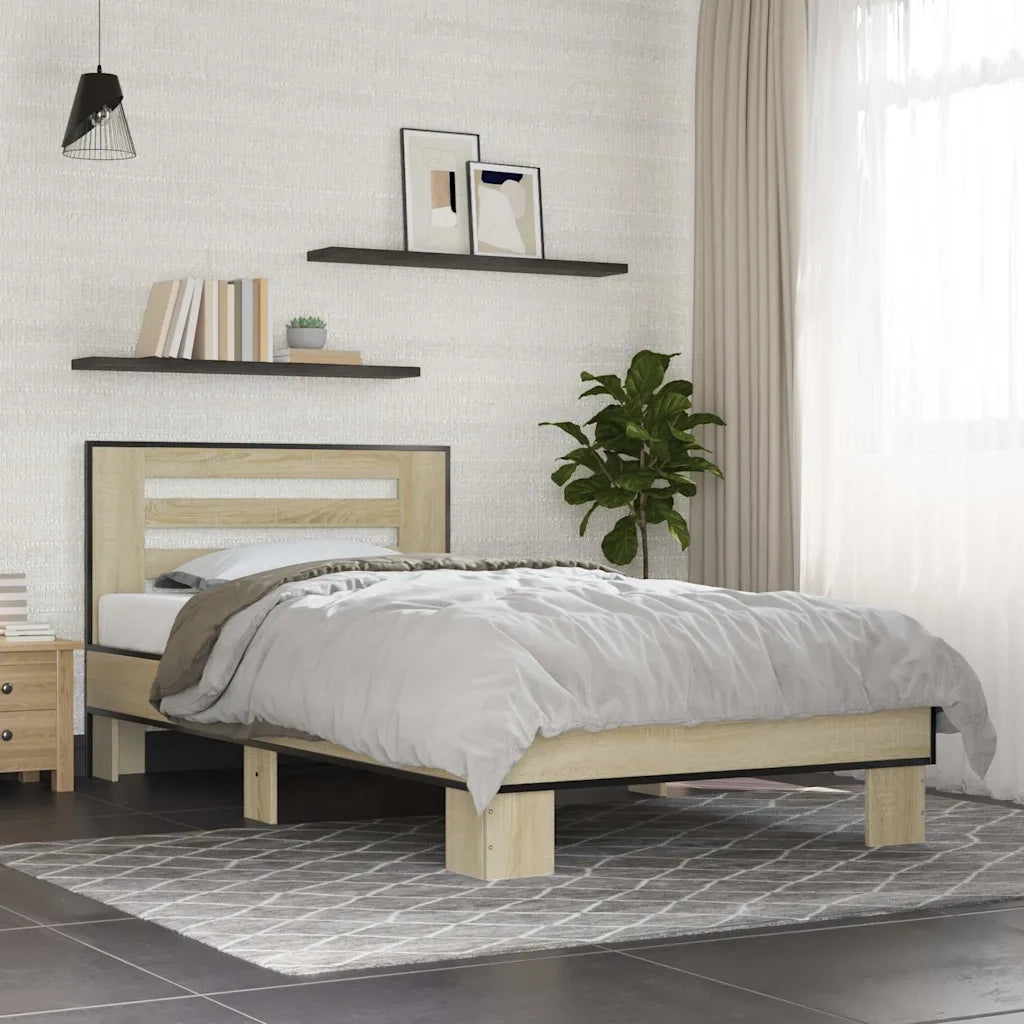 Giroletto Rovere Sonoma 75x190cm in Legno Multistrato e Metallocod mxl 92645