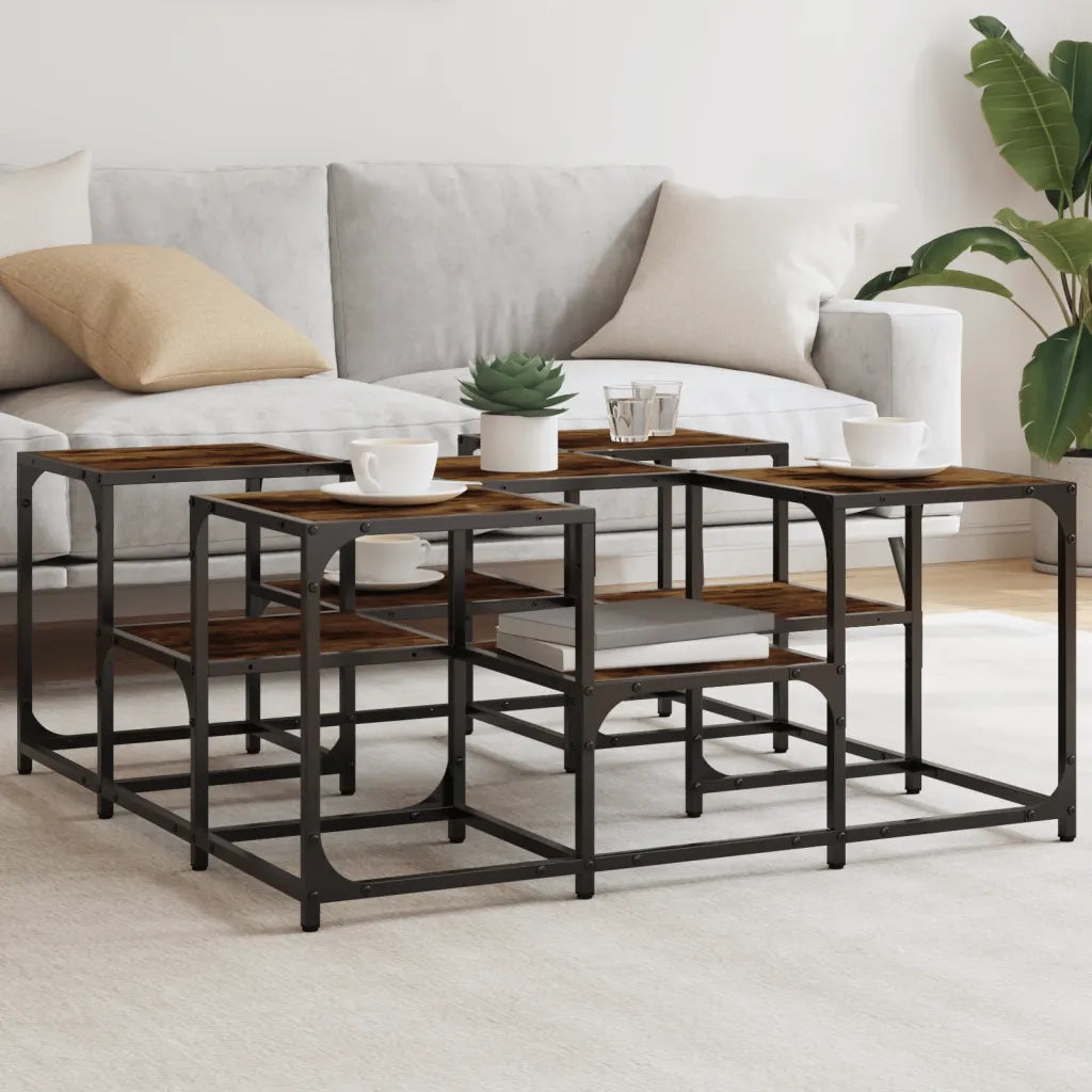 Tavolino da salotto | Tavolino da caff¨¨ | Tavolino da Soggiorno Rovere Fumo 91x91x40cm in Legno Multistrato