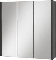 Specchio contenitore bagno Majest, Antracite, 67.4 x 68 cm con 3 porte a specchio