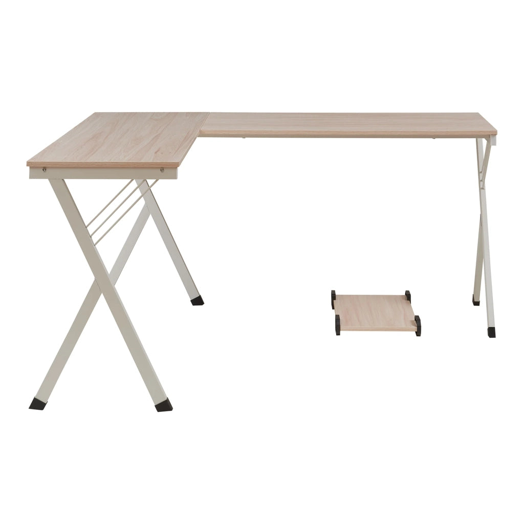 Scrivania/Tavolo da lavoro 158 x 120 x 75 cm Effetto rovere bianco 03_0009069