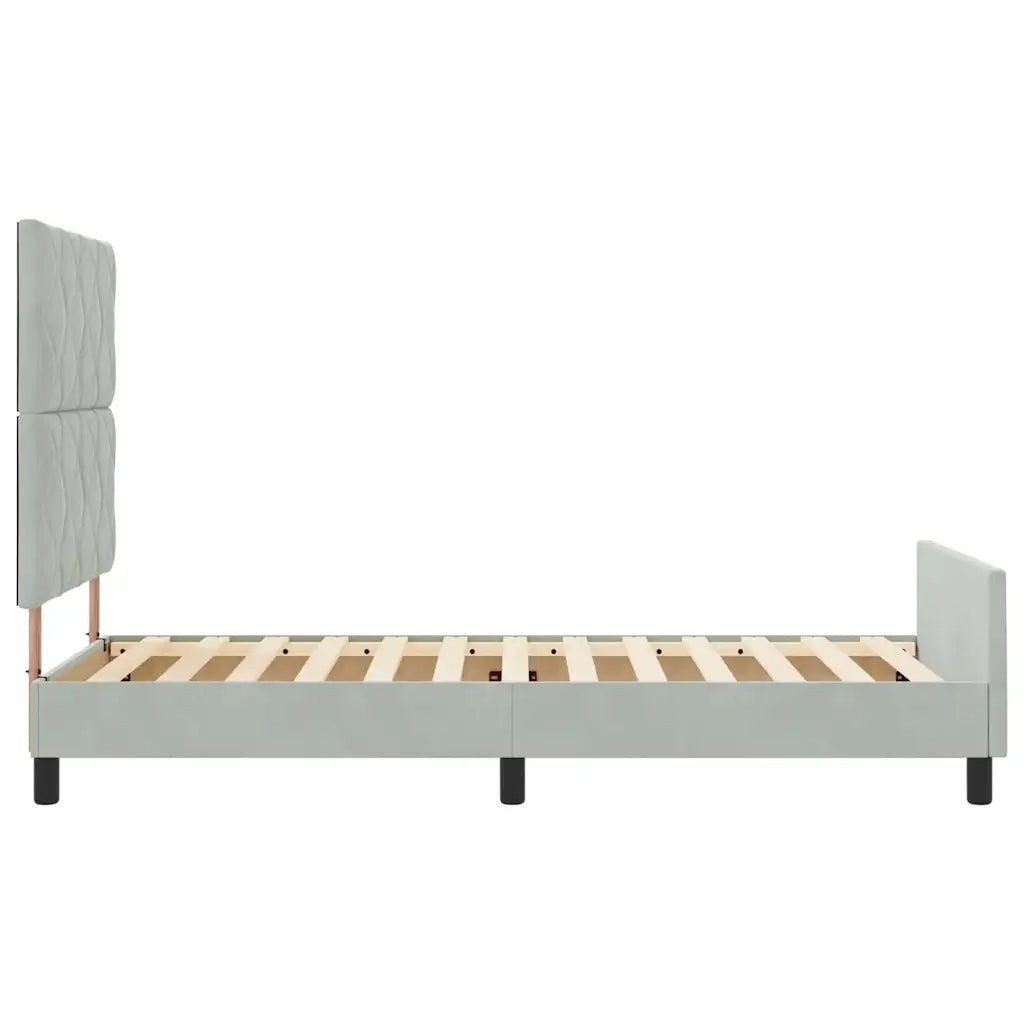 Letto a molle con testiera Grigio chiaro 100 x 200 cm Velluto 3344987