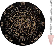 Tavolo di Magia con Cristallo di Rosso Quarzo - 7,8 Pollici - Strumenti per Magia - Decorazione per Indovinazione - Altare per Spiriti Decorativo - Tavolo per Pendolo