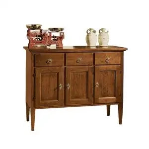 Credenza spillo madia buffet in legno massiccio arte povera 3 ante 3 cassetti