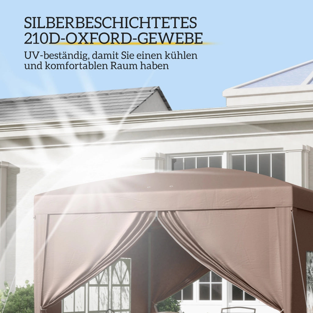 Gazebo 3x3 m con 4 pareti e finestra ¨C zephmum ¨C antracite, acciaio