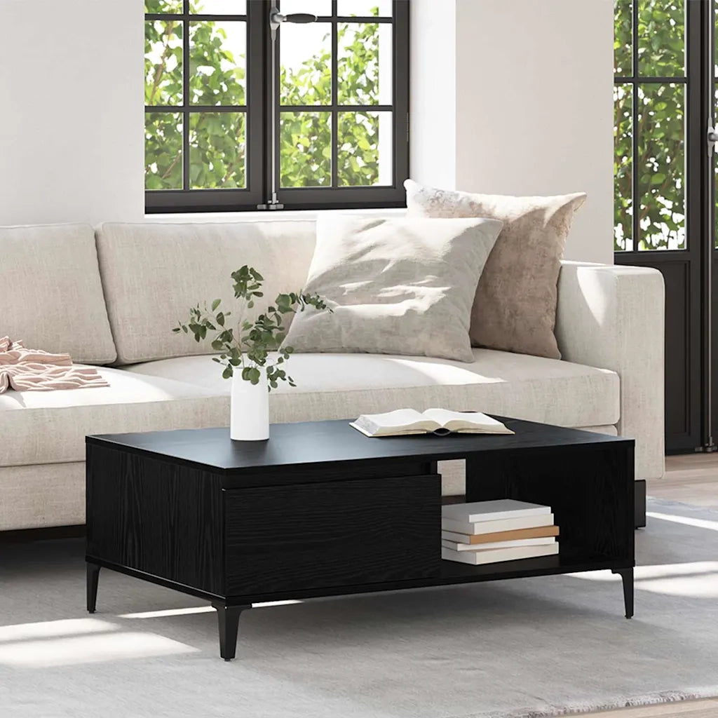 Tavolino da salotto Rovere nero 90 x 60 x 35 cm 875118