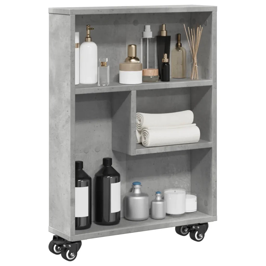 Carrello Stretto Grigio Cemento 48x13x68 cm in Truciolato 855226