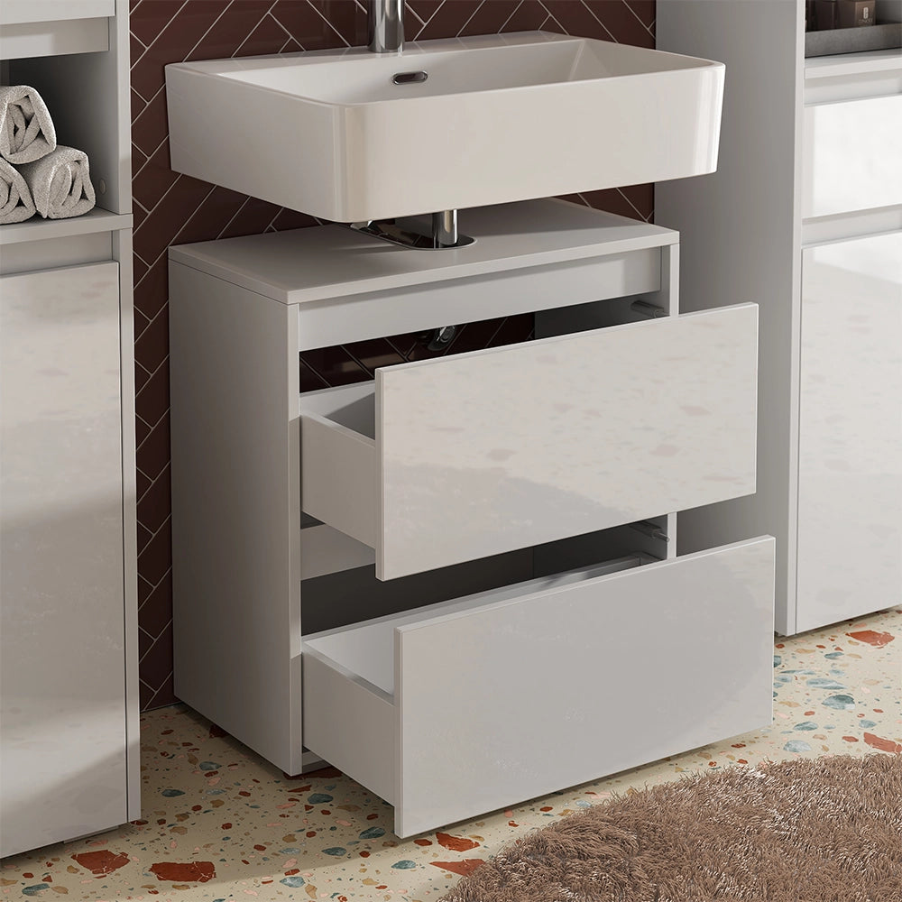 Set di mobili da bagno Majest Bianco lucido 4 parti Vicco