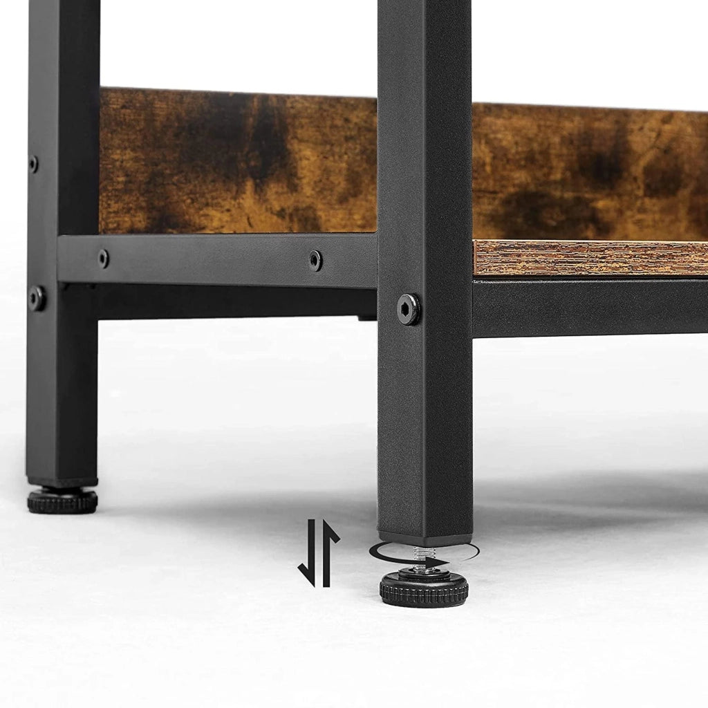 Libreria a 6 scomparti mobile contenitore aperto libreria orizzontale per ufficio soggiorno camera da letto 120 x 33 x 80 cm stile industriale marrone rustico e nero 12_0001469