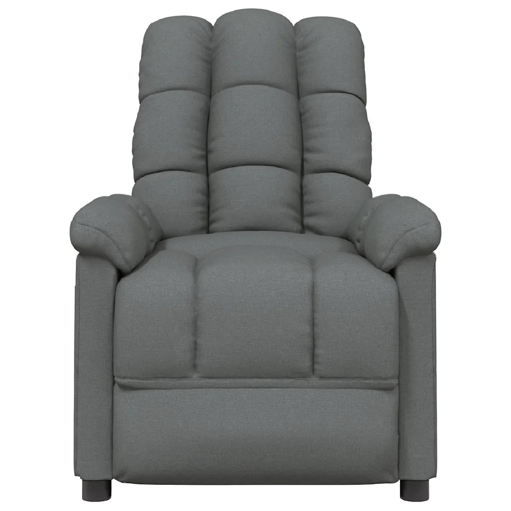 Poltrona Massaggiante | Sedia Relax Grigio Scuro in Tessuto