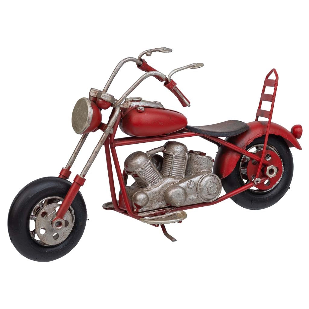 Moto in metallo rosso 19,5x7x10,5h