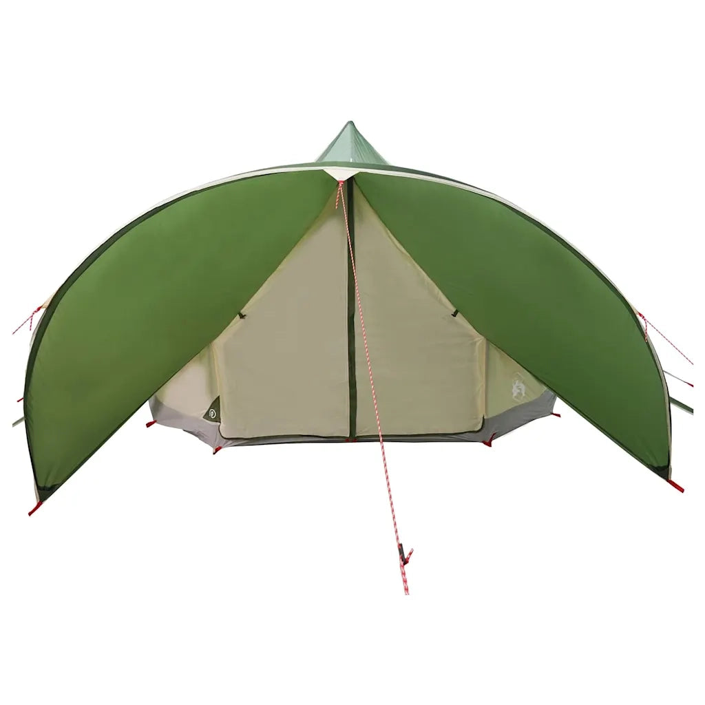 Tenda Teepee per 7 persone-Tenda da campeggio Verde e Grigio 600 x 600 x 347 cm