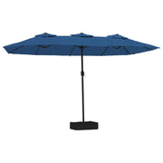 Ombrellone da giardino a doppia testa 449 x 265 cm stabile moderno con protezione UV in poliestere blu azzurro 02_0047378