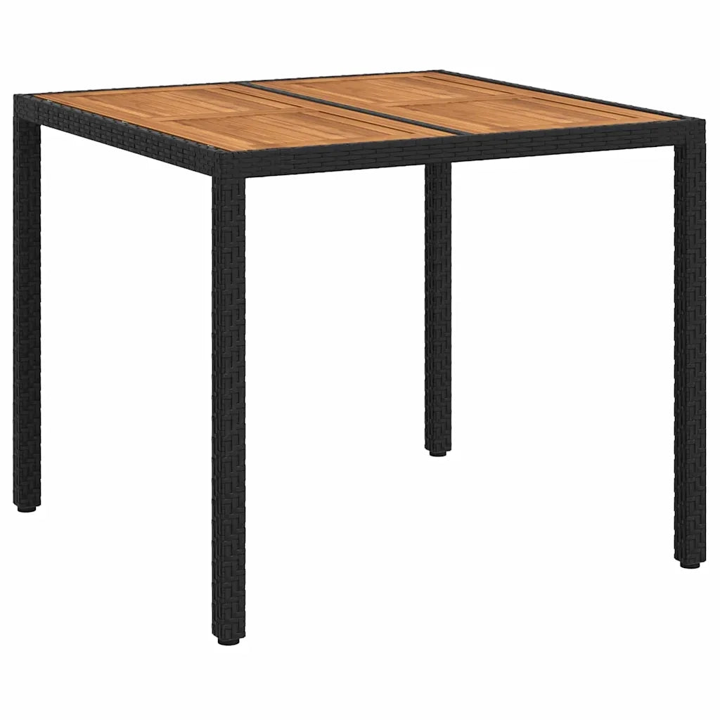 Tavolo da Giardino Nero 90 x 90 x 75 cm polyrattan 362537