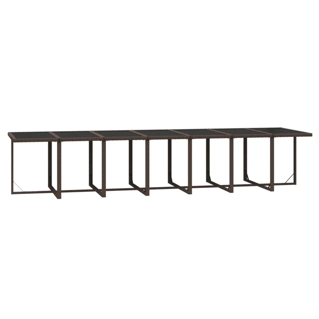 Set da Pranzo per Giardino 15 pz con Cuscini Polyrattan Marrone cod mxl 36009