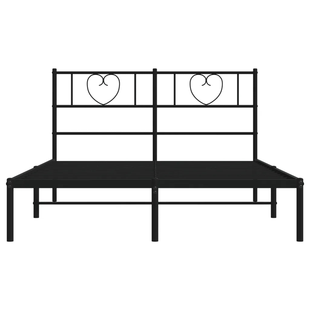Giroletto con Testiera in Metallo Nero 140x190 cm 355463