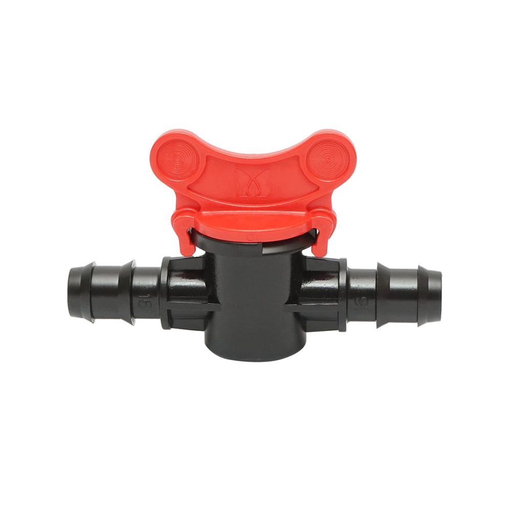 Rubinetto per tubo di gocciolamento uguale D16x16mm per sistemi di irrigazione
