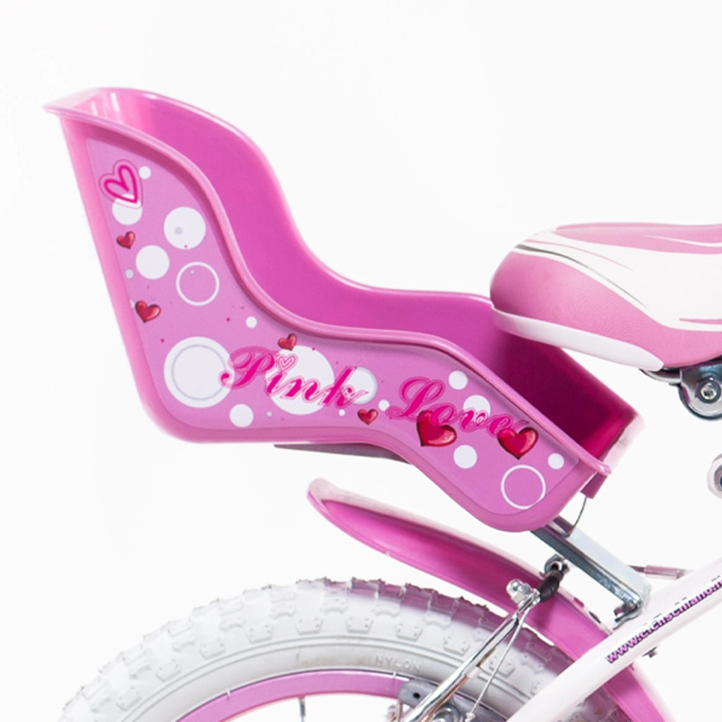 SCH PINK LOVE 14", bicicletta per bambini, adatta ad eta' tra i 4 e i 6 anni, per altezza tra 100 e 120 cm, con cestino