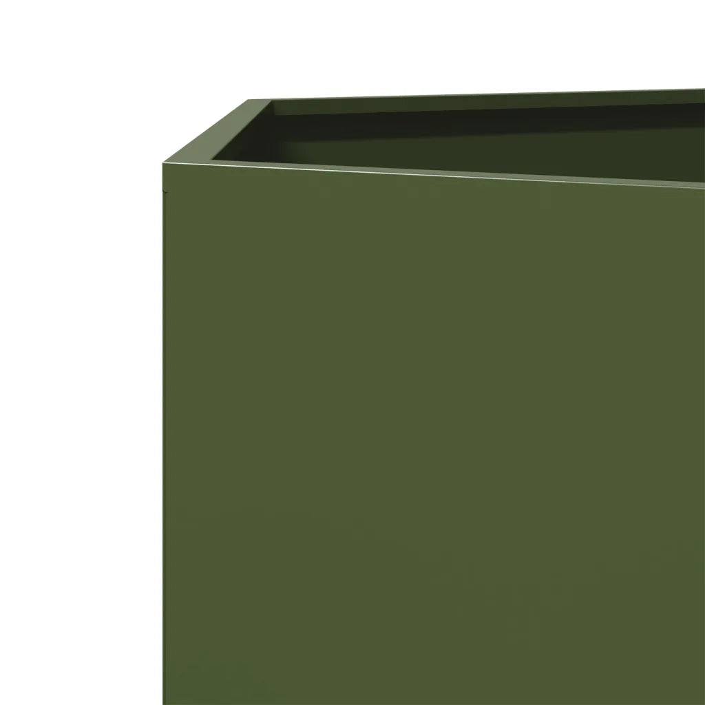 Fioriera da Giardino Verde Oliva Esagono 69x60x45 cm in Acciaio 851125