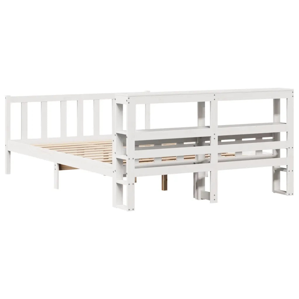 Letto senza Materasso Bianco 150x200 cm Legno Massello di Pino