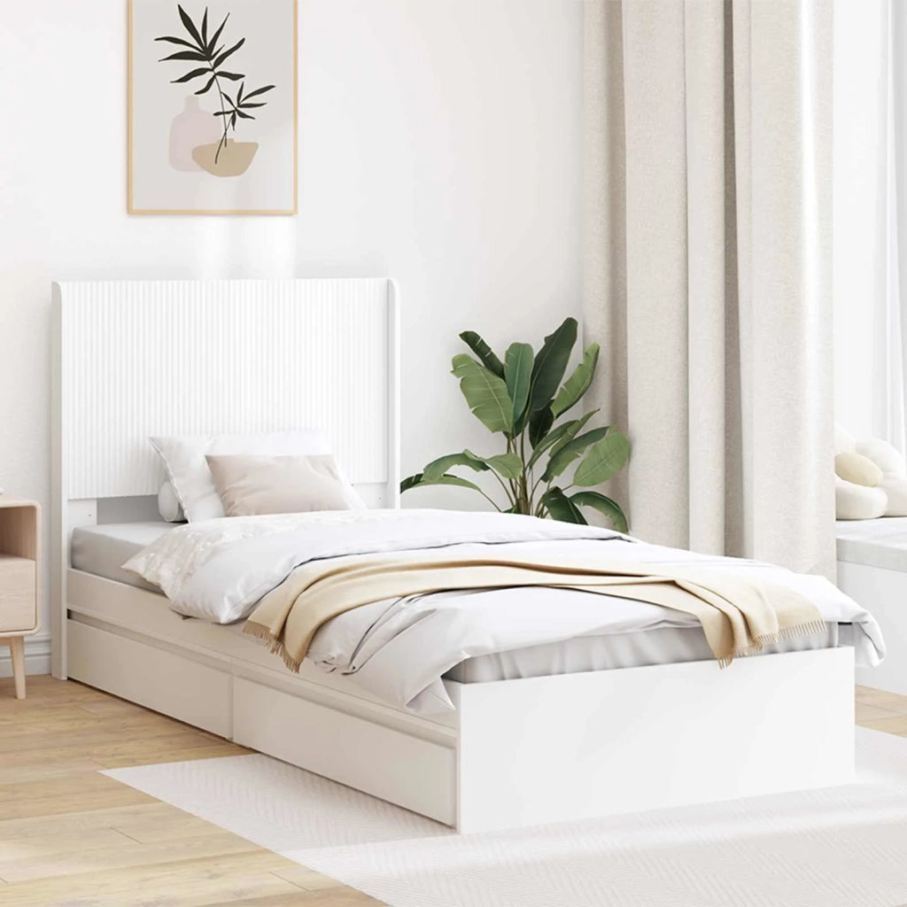 Struttura del letto con stoccaggio e testata Bianco 90 x 200 cm 3414055