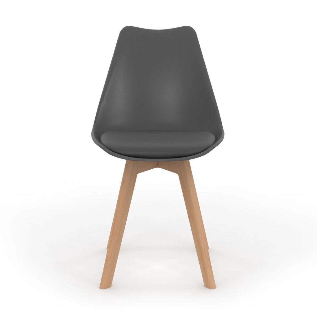IDMarket - Set di 4 sedie da pranzo grigio scuro, grigio chiaro, bianco e neroSARA