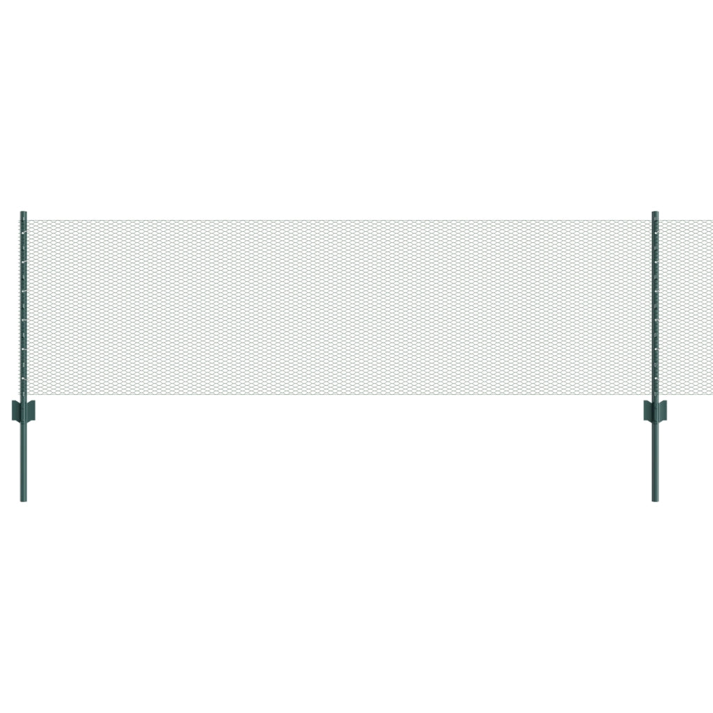 Posti da Recinzione  11 pz U-Channel Verde 60 cm Acciaio