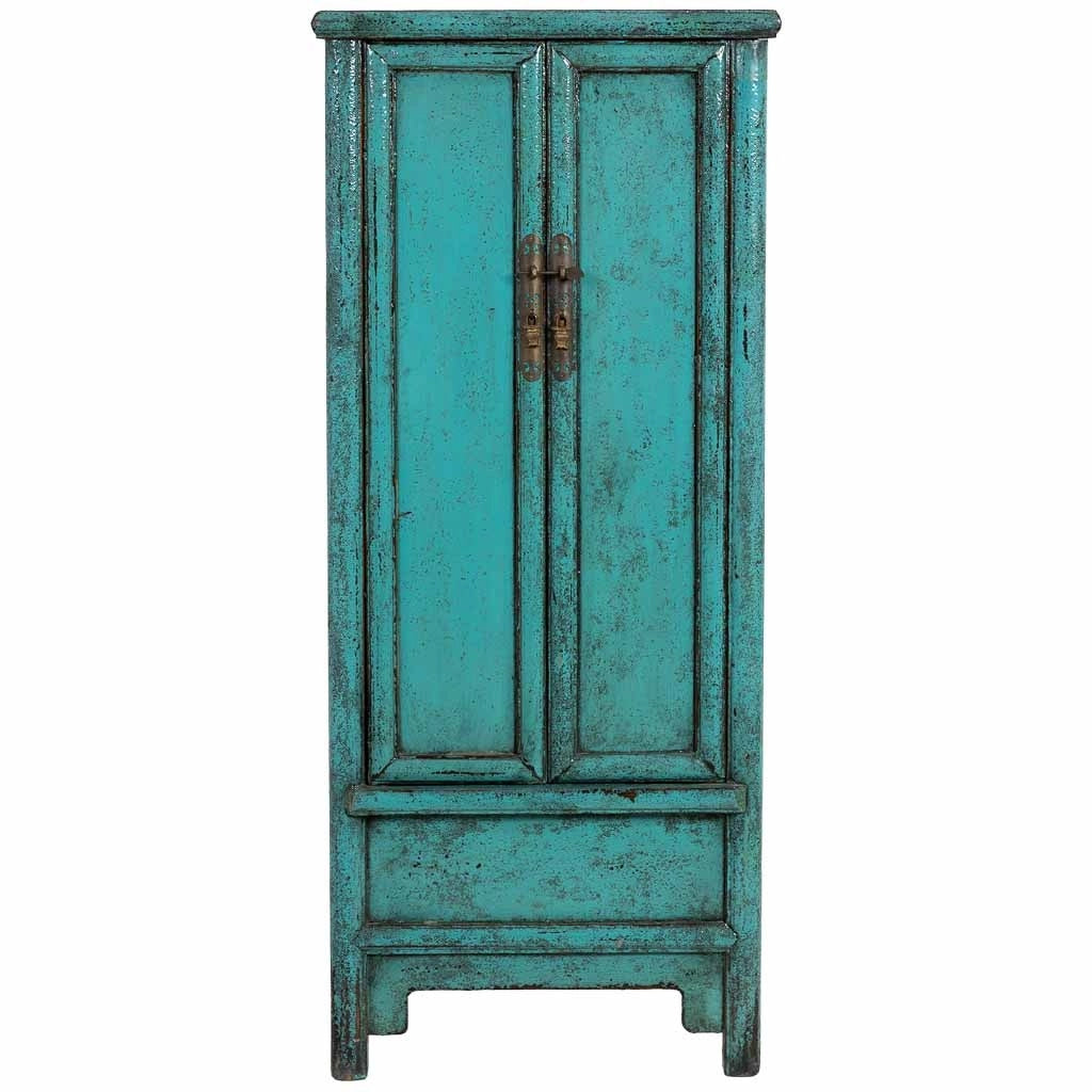 Armadio in legno blu 60x35x140h cm