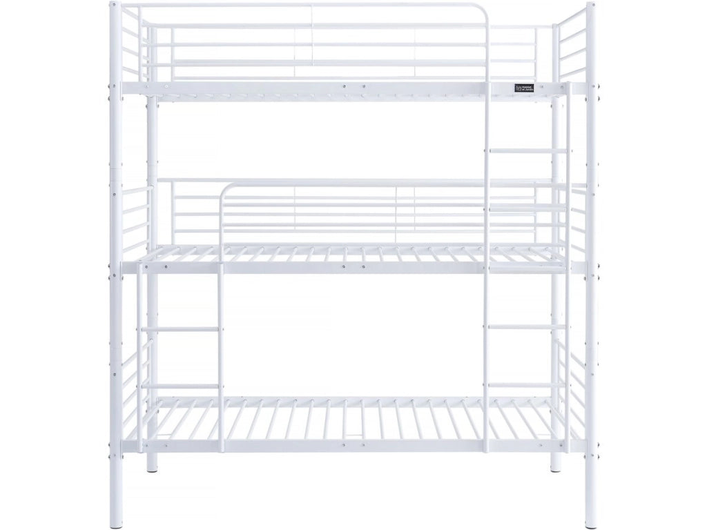 Letto a castello triplo in metallo "Havin" - 90 x 190 cm - Bianco