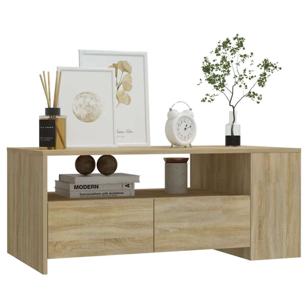 Tavolino da Salotto Rovere Sonoma 102x55x42cm Legno Compensato cod mxl 29724