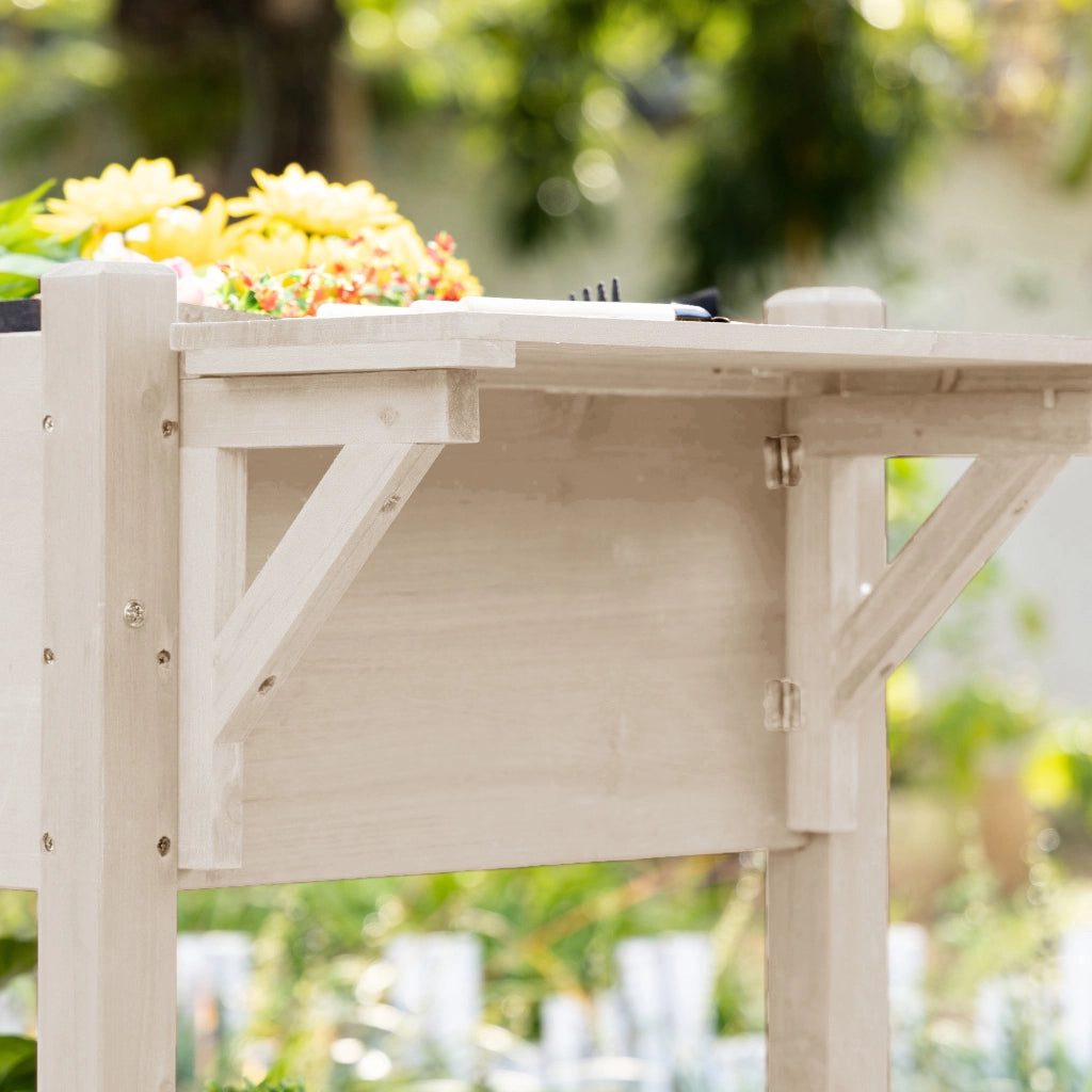 Fioriera da Giardino con Ruote ¨C zephmum ¨C Grigio, Polipropilene, 50x30x40 cm