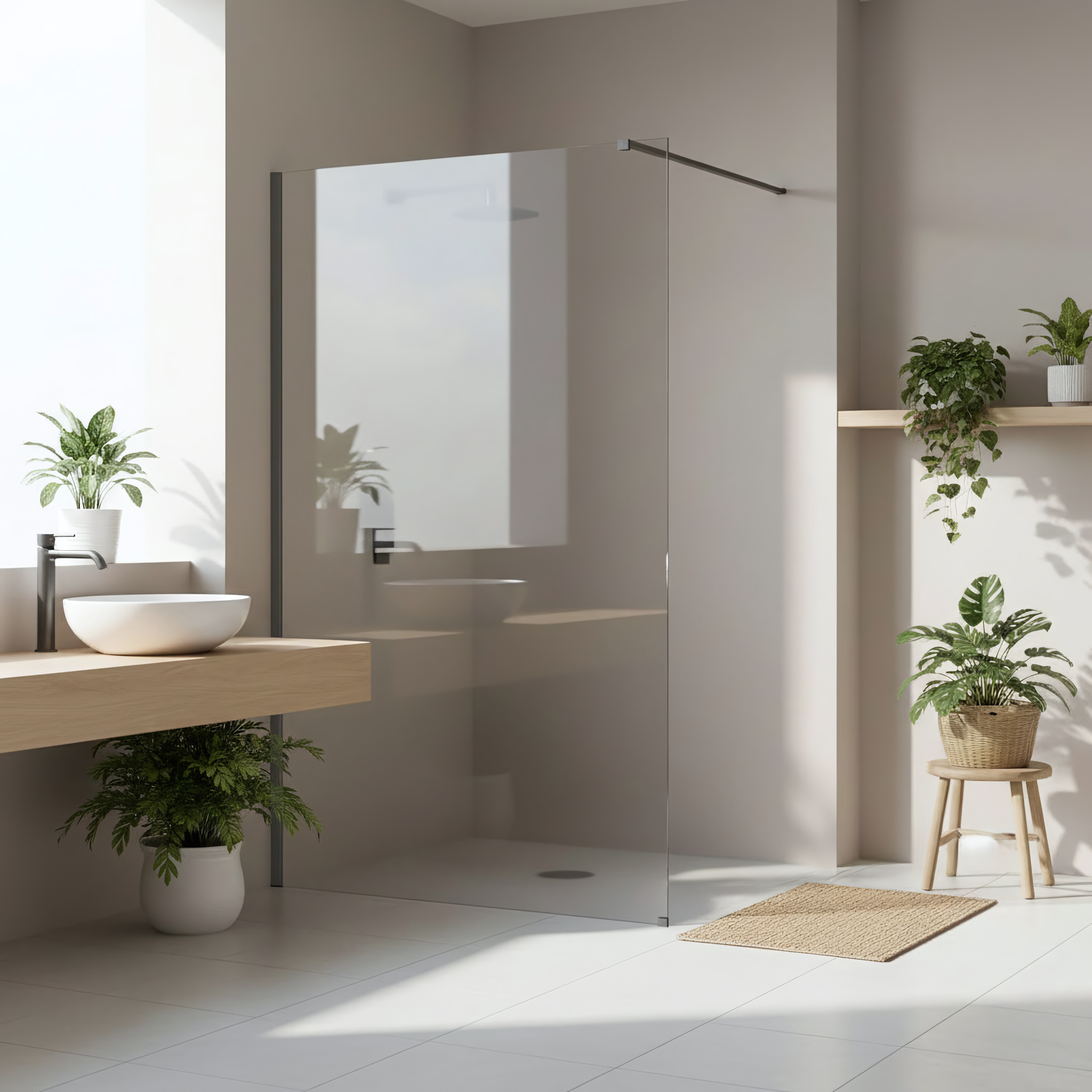 Parete Doccia Rea Flexi Transparent / Titan 140