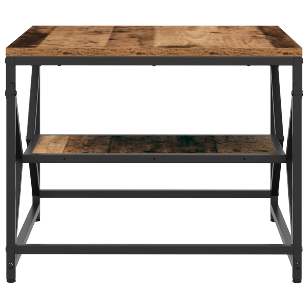Tavolino da caffÃ¨  con piano in legno riciclato 51x50x40 cm in legno ingegnerizzato