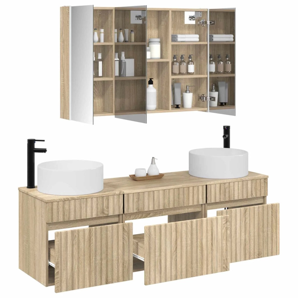 Set di Armadi da Bagno 4 pcs Rovere Sonoma 103,5 x 15,5 x 70 cm 3406665