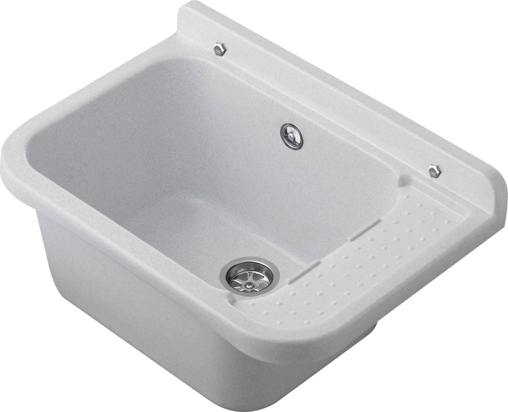 PILOZZO da muro in PP - Dim: 50 cm - Completo di GRIGLIA appoggiatutto - CR - Colore: MARMO BIANCO