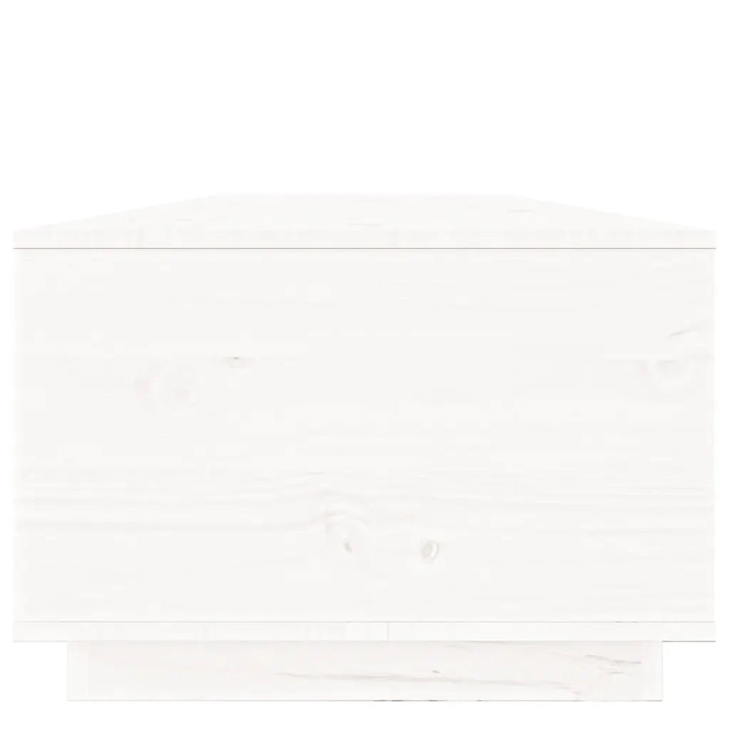 Tavolino da Salotto Bianco 100x50x35 cm Legno Massello di Pino cod mxl 27586