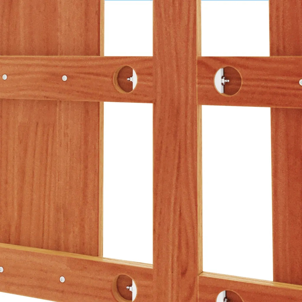 Testiera Marrone Cera 135 cm in Legno Massello di Pino 844220