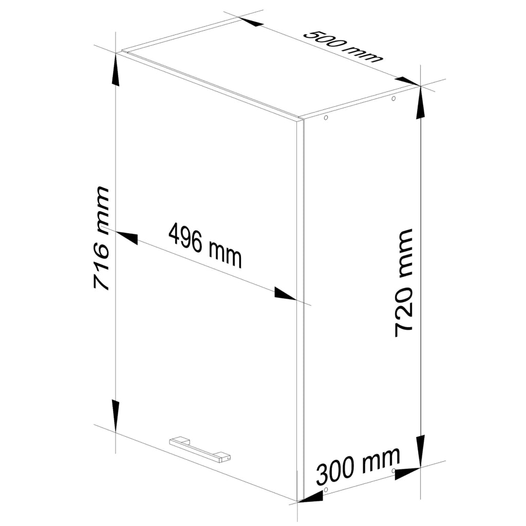 Mobile da cucina pensile sistema AKORD OLIWIA 50 cm H720 Bianco 1 anta 50x30x72 cm