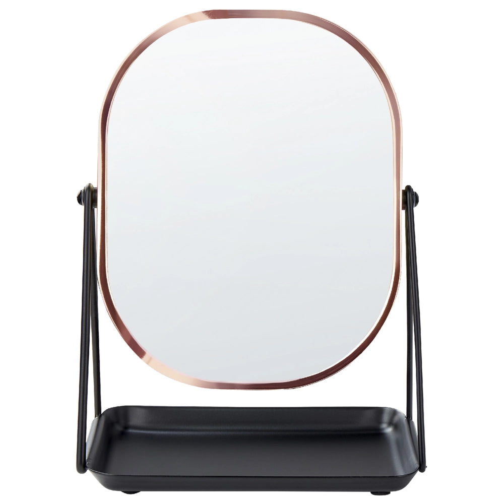 Specchio make up decorativo da tavolo oro rosa 20 x 22 cm bagno camera da letto