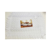 Trade Shop - 3 Pezzi Centrini Centrino Centrotavola Bianco Merletto Fiori Runner Tessuto -