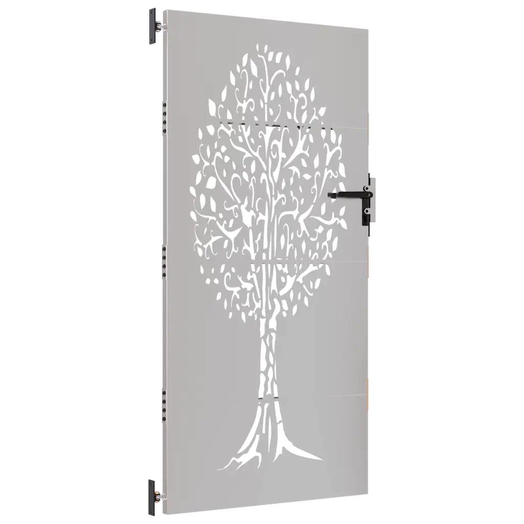 Cancello da giardino 85x175 cm in acciaio Corten con design ad albero 153212