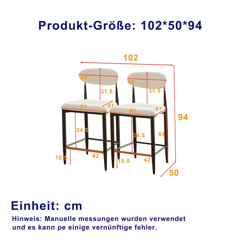 Sgabello da bar con schienale ergonomico; poggiapiedi e base regolabile in tessuto beige