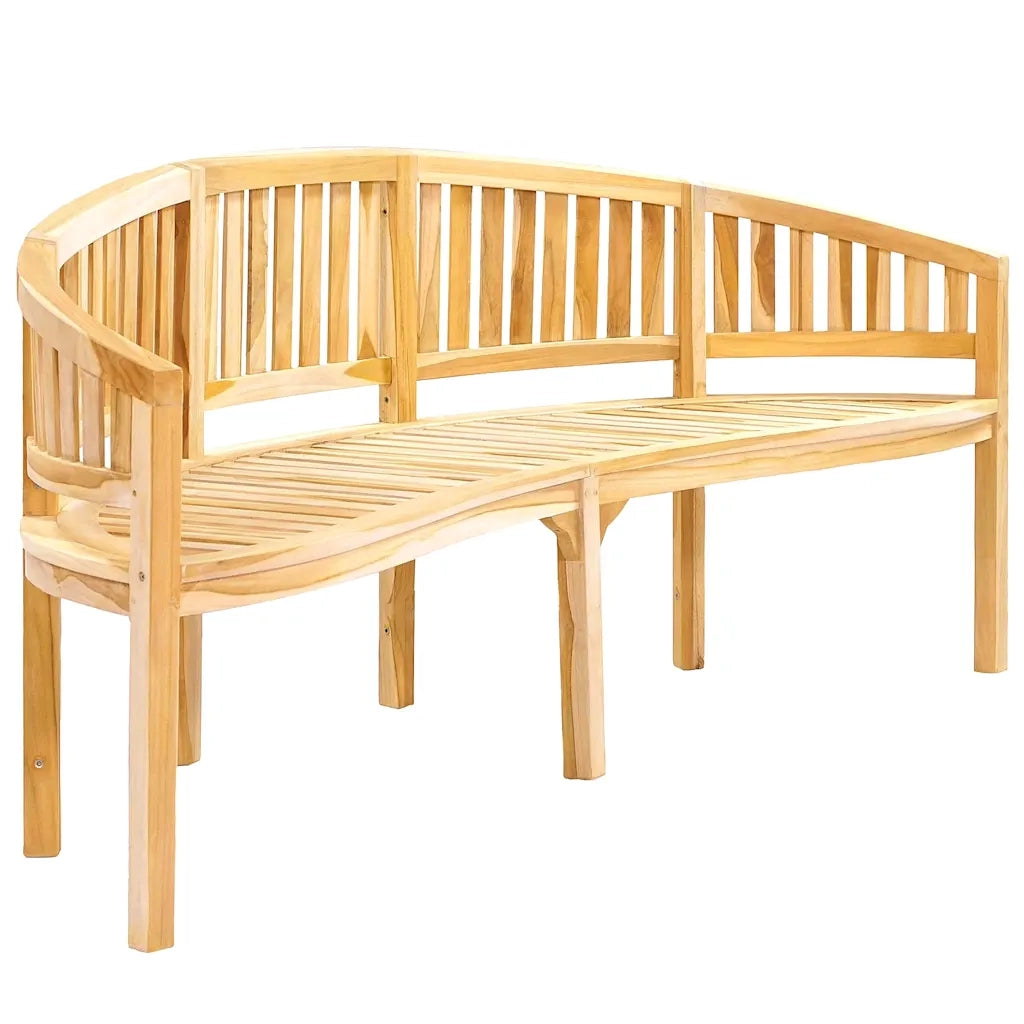 Panchina a Forma di Banana 200 cm in Legno Massello di Teak