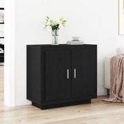 Sideboard Nero Rovere 80x40x75 cm Legno Ingegnerizzato