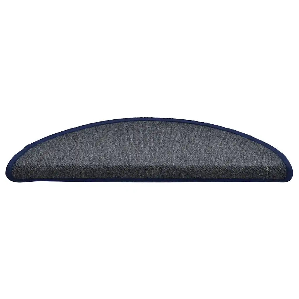Tappetini per scale 30 pz | Gradini per Scale 56x17x3 cm Grigio scuro e blu semicircolari